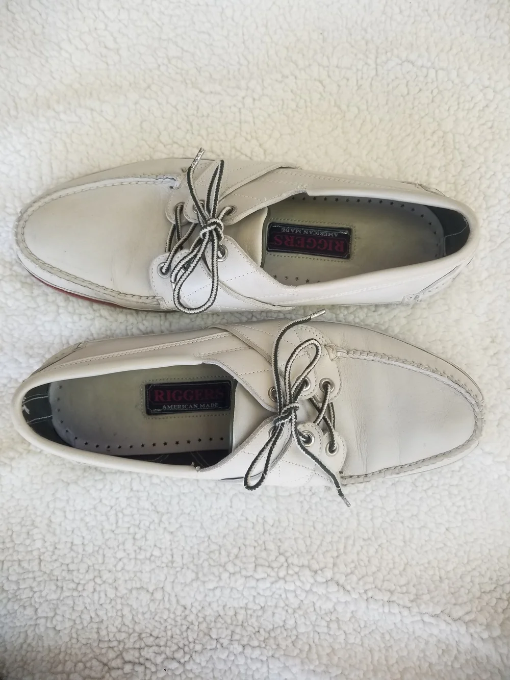 Rigger’s White Leather Men’s Boat Shoes